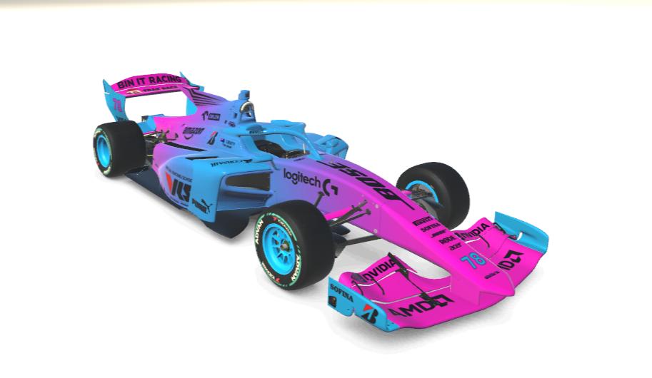 Preview of Bin It Racing - Blue & Pink Sim Stamped by Sam Mort