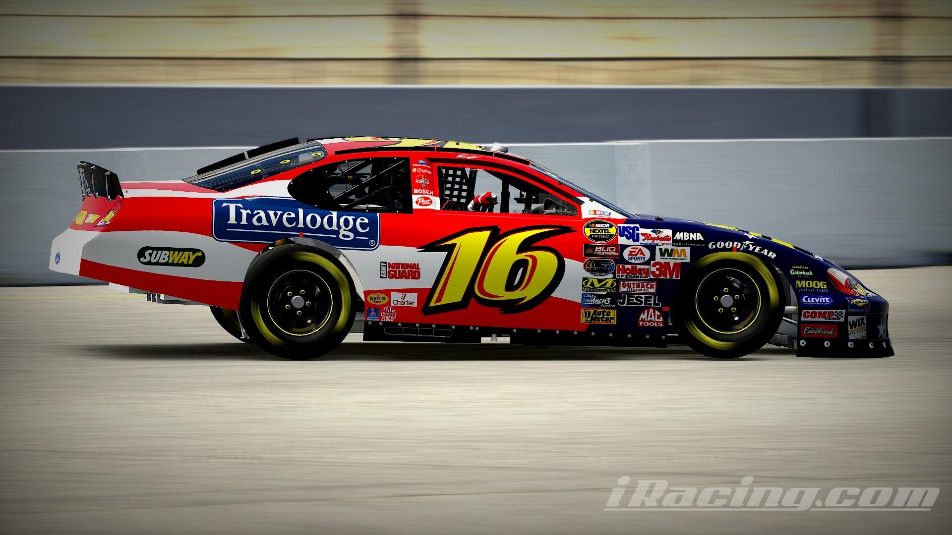 16 Greg Biffle 2004 National Guard Travelodge Ford Taurus by