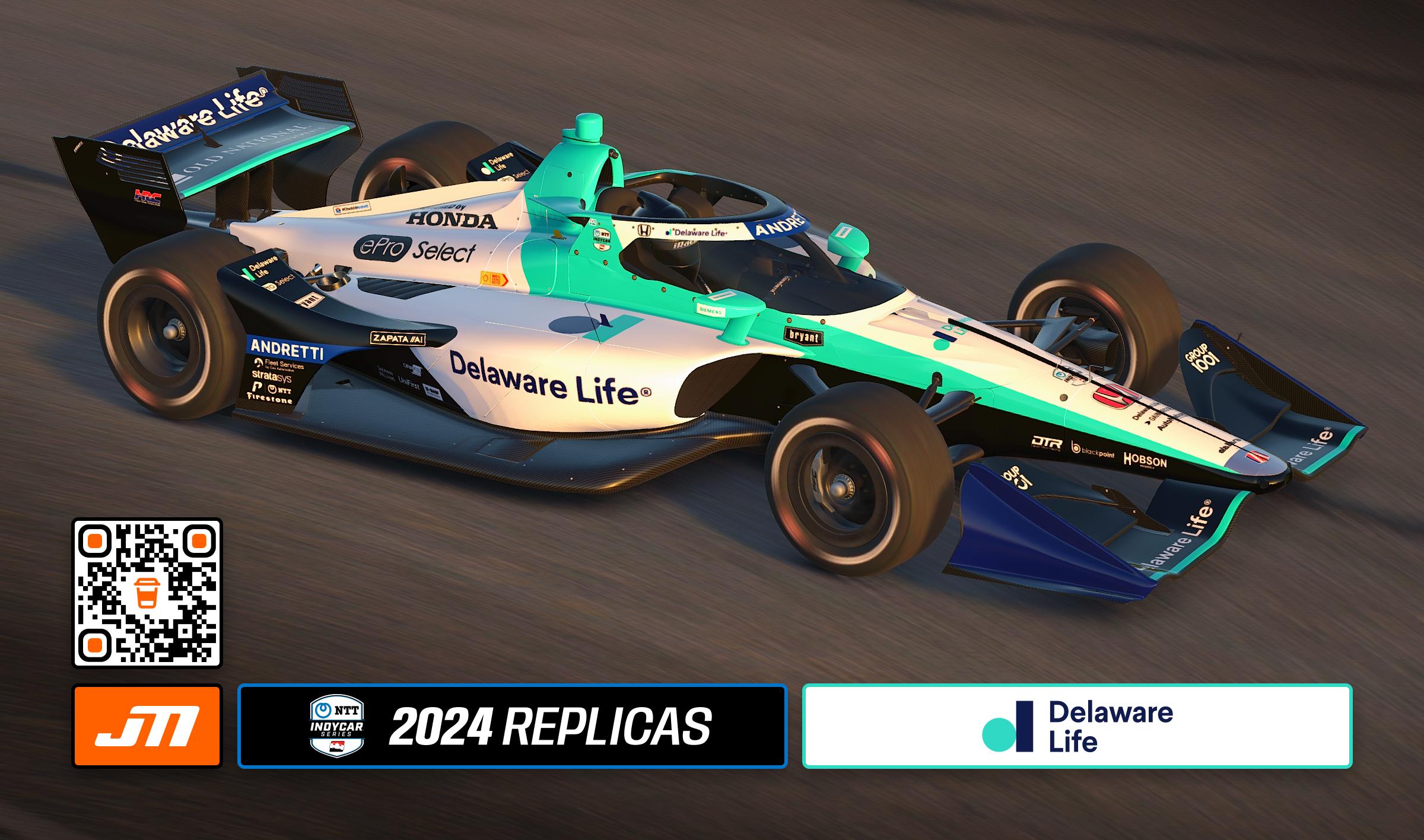 Preview of 2024 Marcus Ericsson Delaware Life Mario Andretti Tribute IndyCar by Jeff McKeand