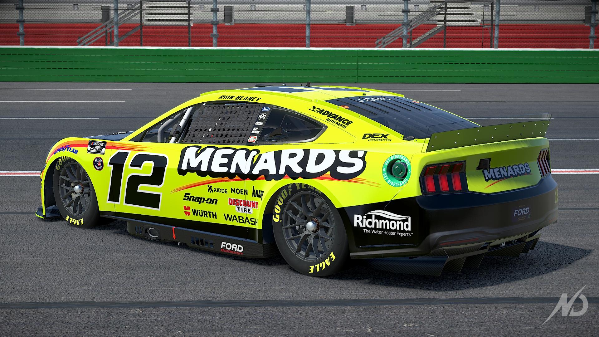 Ryan Blaney 12 Menards/Richmond 2024 by Colton Loomis Trading Paints