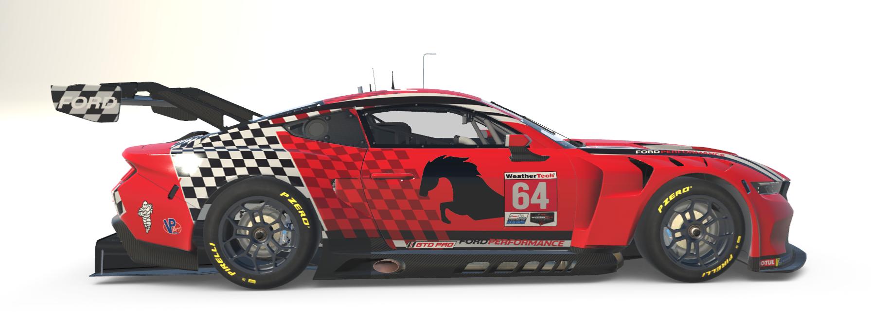 Preview of Ford Mustang GT3 Red chequred stallion Livery by Guy Robertson