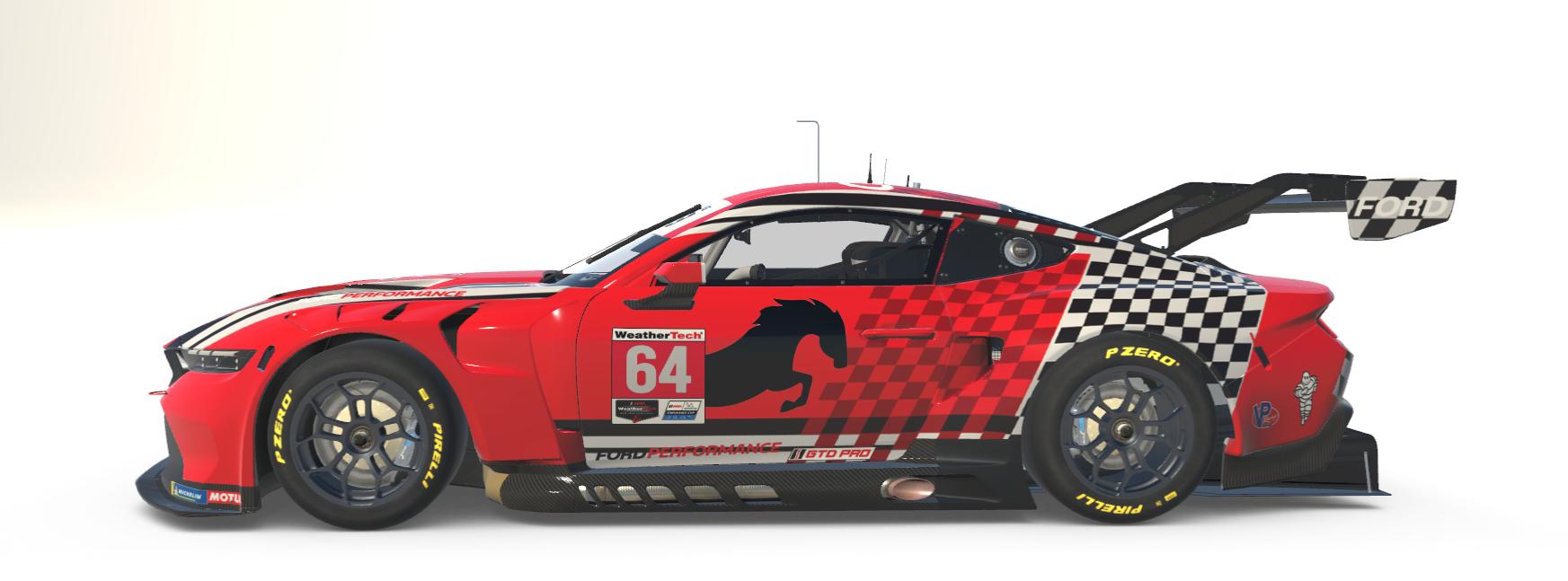 Preview of Ford Mustang GT3 Red chequred stallion Livery by Guy Robertson