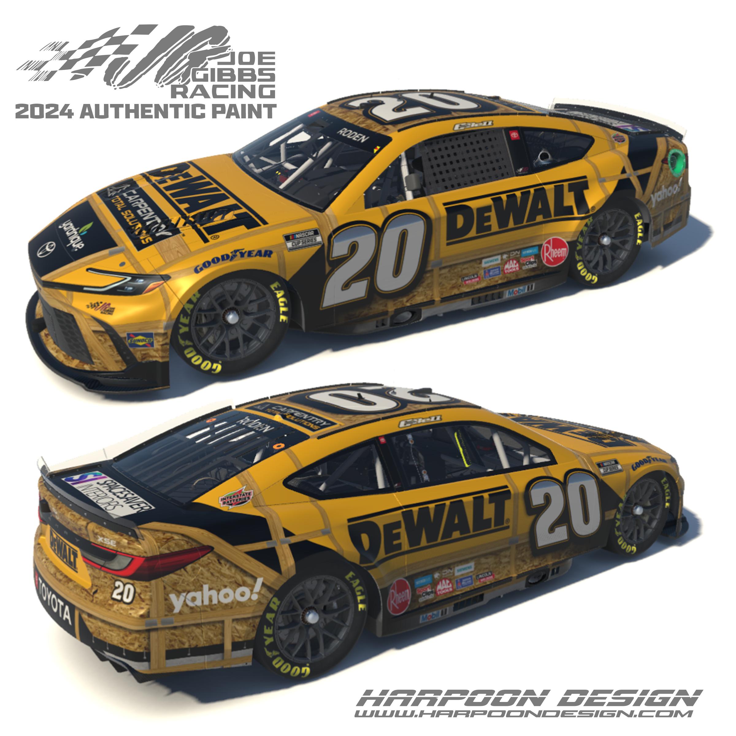 2024 JGR Christopher Bell Dewalt Carpentry Camry No Num by