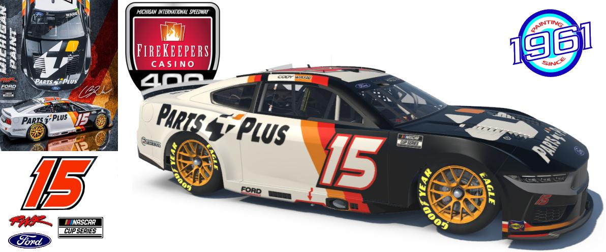 Preview of 2024 RWR # 15 Cody Ware / Parts Plus Ford Mustang at Michigan. by Micael Hagstrom