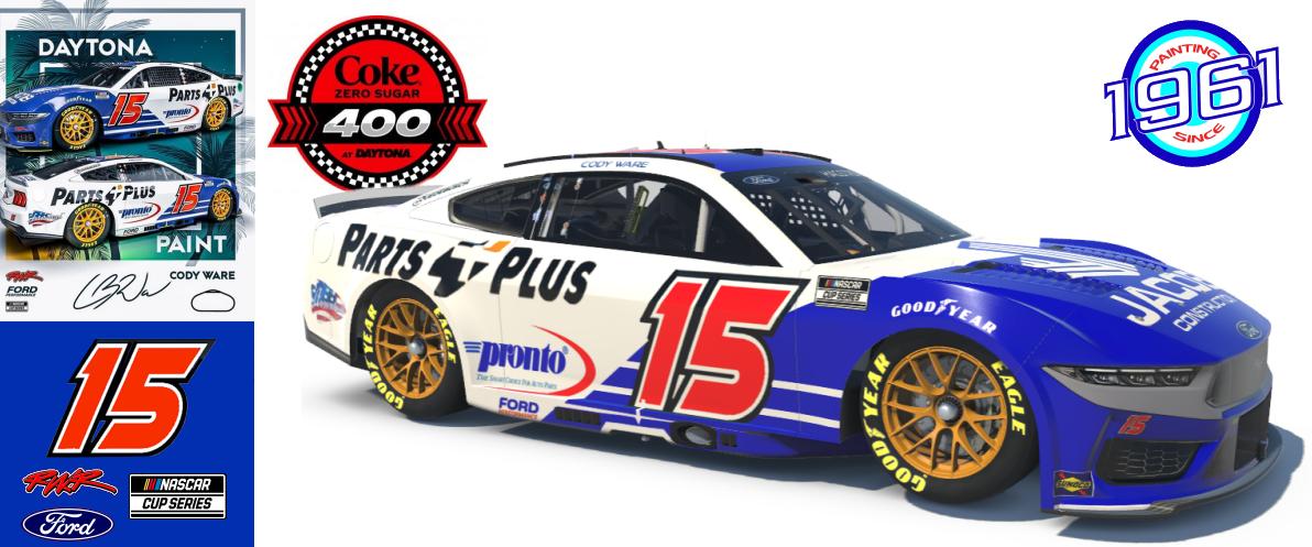 Preview of 2024 RWR # 15 Cody Ware / Jacob Construction Parts Plus Ford Mustang at Daytona. by Micael Hagstrom