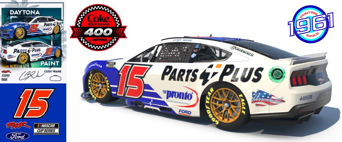 Preview of 2024 RWR # 15 Cody Ware / Jacob Construction Parts Plus Ford Mustang at Daytona. by Micael Hagstrom