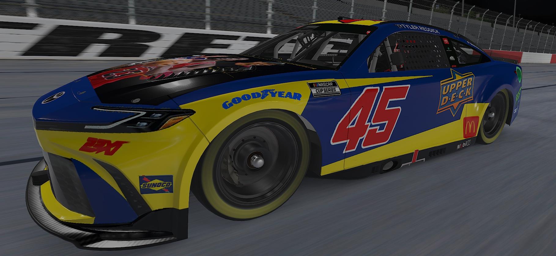 Preview of Tyler Reddick 2024 23XI #45 upper deck Darlington by Alex Jones10