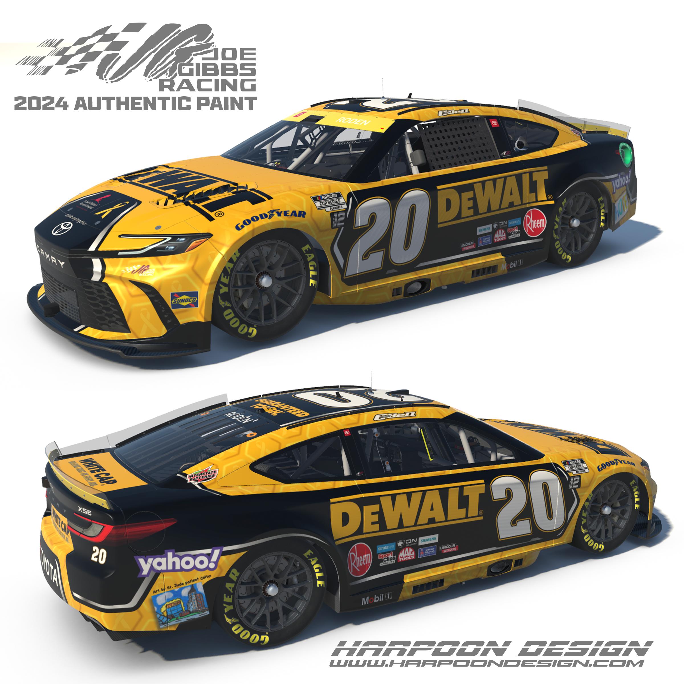 2024 JGR Christopher Bell Dewalt St Jude Camry No Num by Brantley
