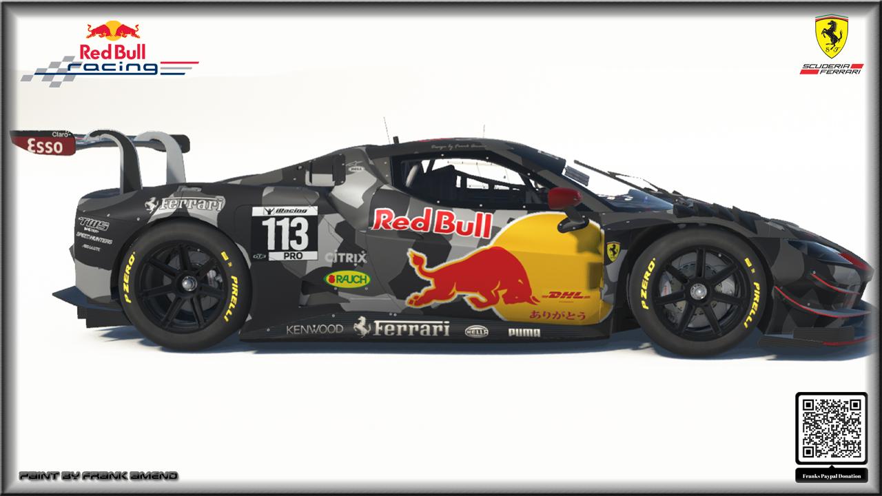 Preview of Red Bull Camo Ferrari 296 GT3 by Frank Amend