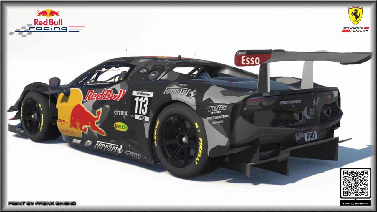 Preview of Red Bull Camo Ferrari 296 GT3 by Frank Amend