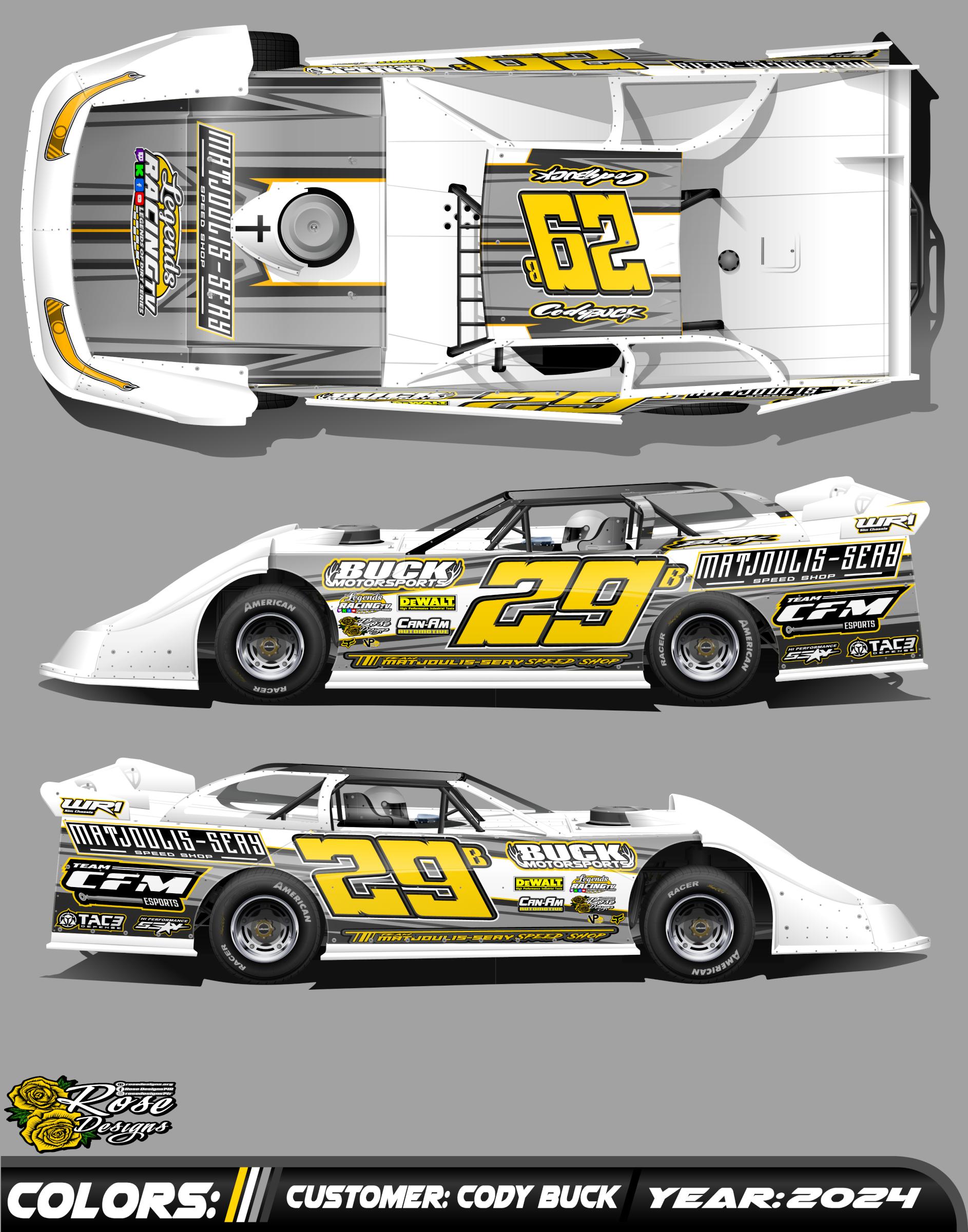 Preview of Cody Bucks 2024s4 dirt late model wrap by Mark R Rose