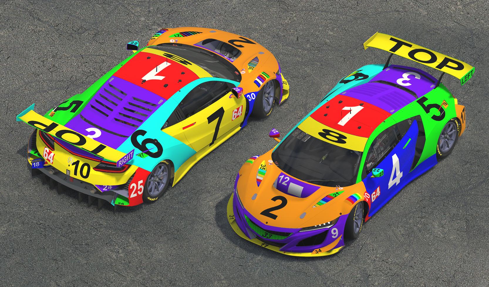 Acura GT3 Colored and Numbered by Clyde Coman - Trading Paints