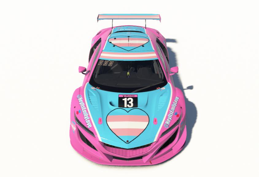 Preview of Trans Pride Acura NSX GT3 Pink by Emily Love