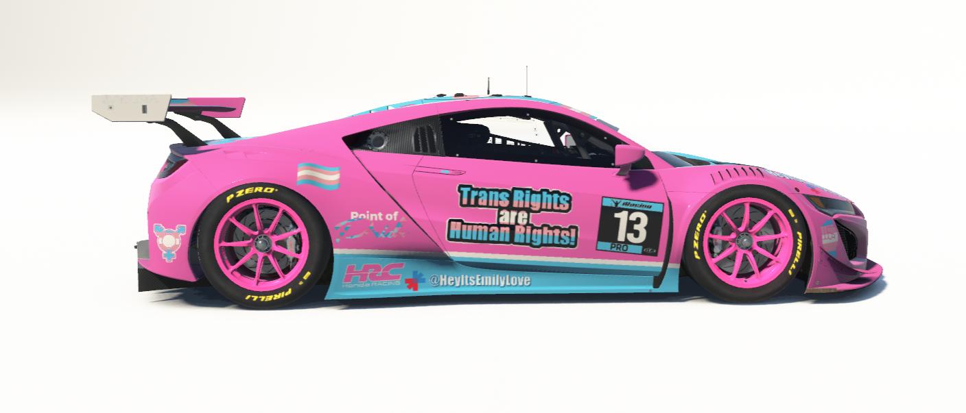 Preview of Trans Pride Acura NSX GT3 Pink by Emily Love