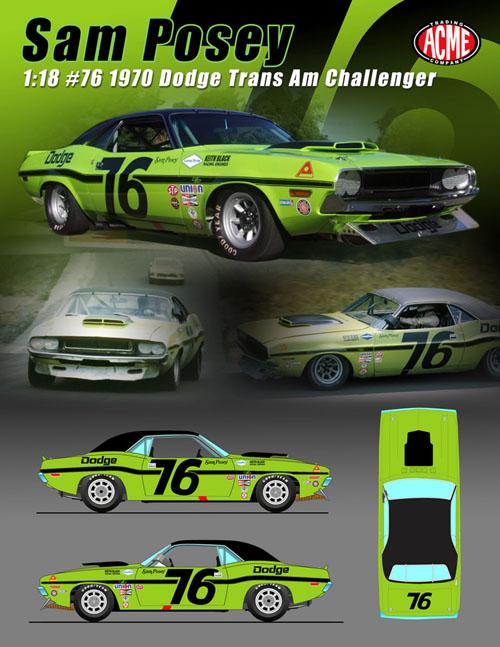 Preview of Sam Posey 1970 Trans Am Series Dodge Challenger #76 by Kyle Carpenter