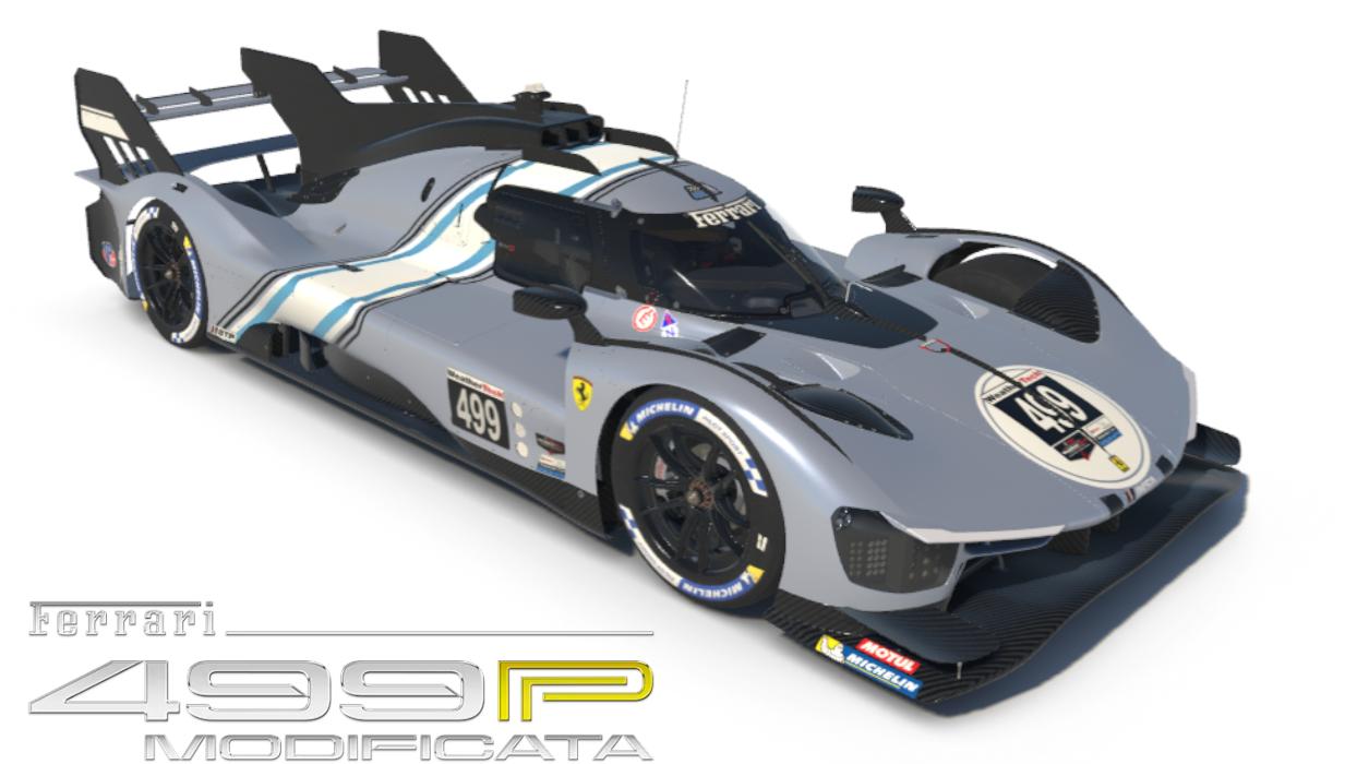 Preview of Ferrari 499P Modificata - Silver with Azzuro La Plata Stripe by Pat Gabriel