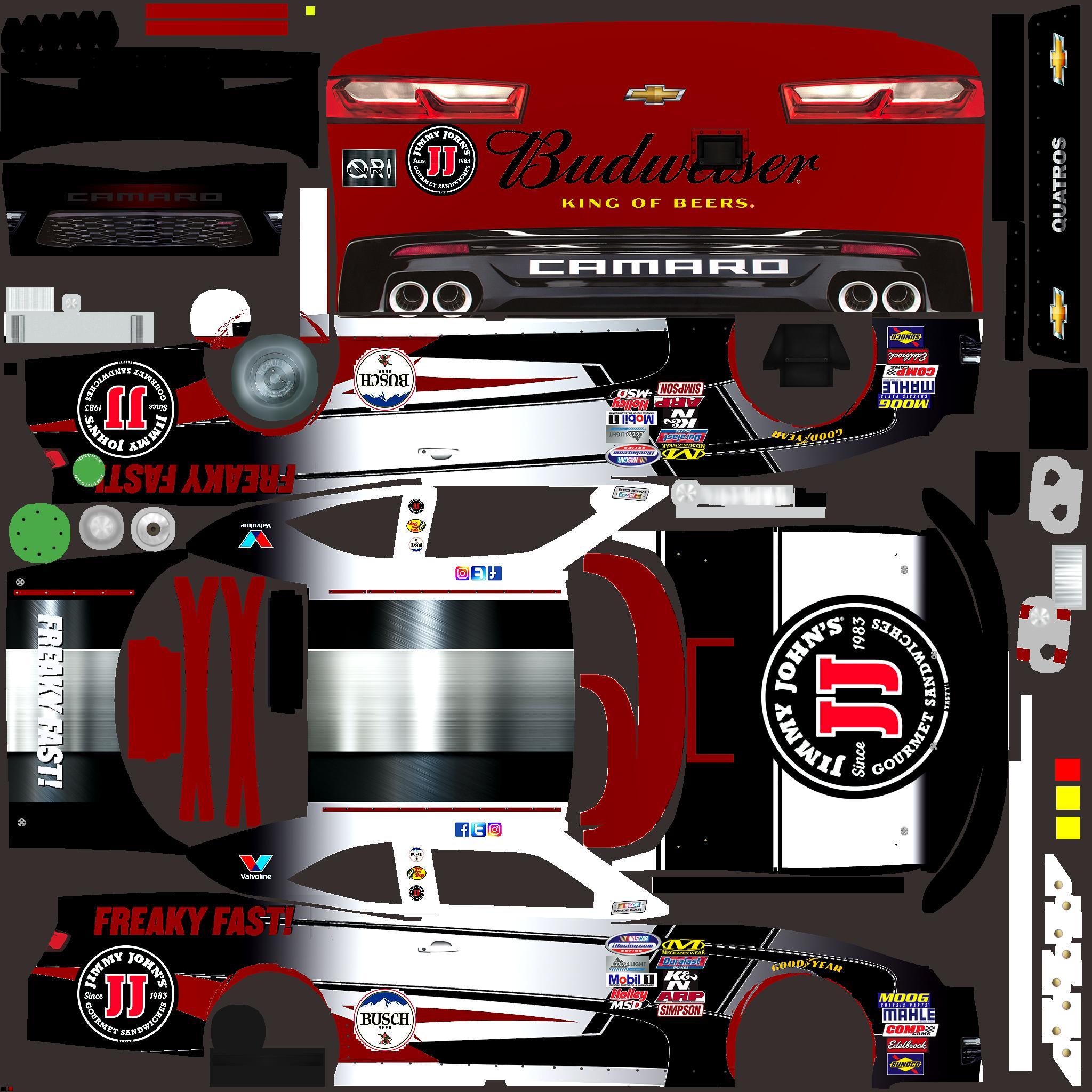 Preview of Jimmy Johns Xfinity Chevy Camaro Custom Paint Scheme by Jose M.