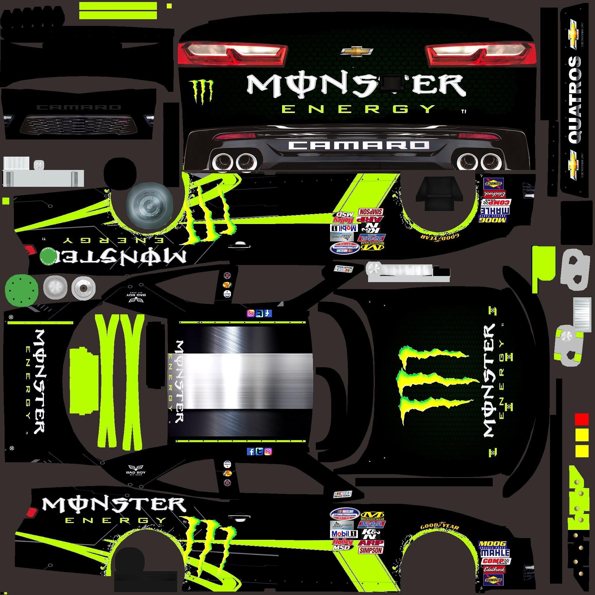 Preview of Monster Energy Xfinity Chevy Camaro Custom Paint Scheme by Jose M.