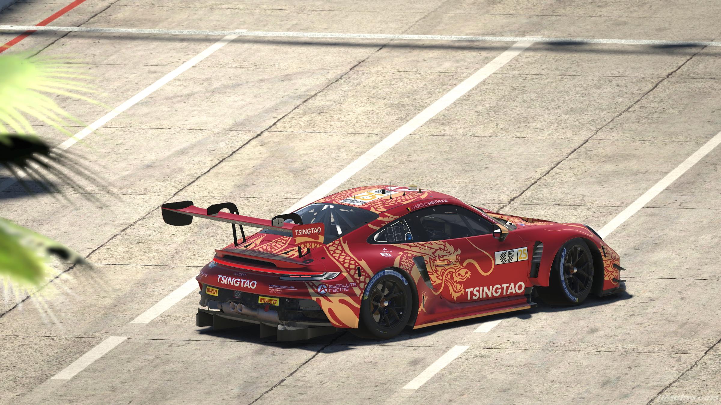 Preview of Tsingtao Absolute Racing Porsche 911 (992) GT3R (L. Vanthoor, Macau GP 2024) by Dario Sołowiński