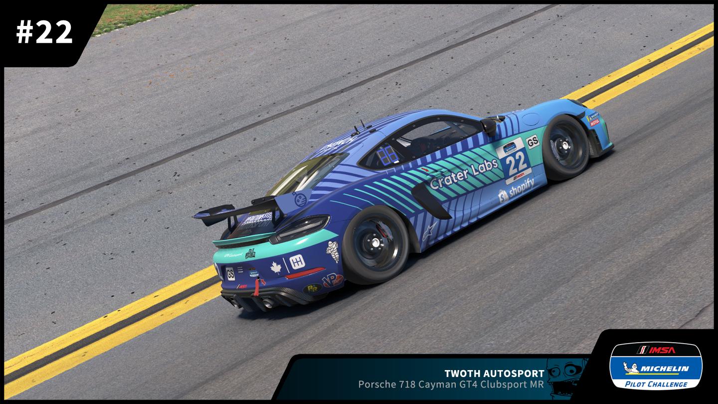 Twoth Racing #22 TWOth Autosport Porsche 718 GT4 RS CS 2024 IMSA Michelin Pilot ...