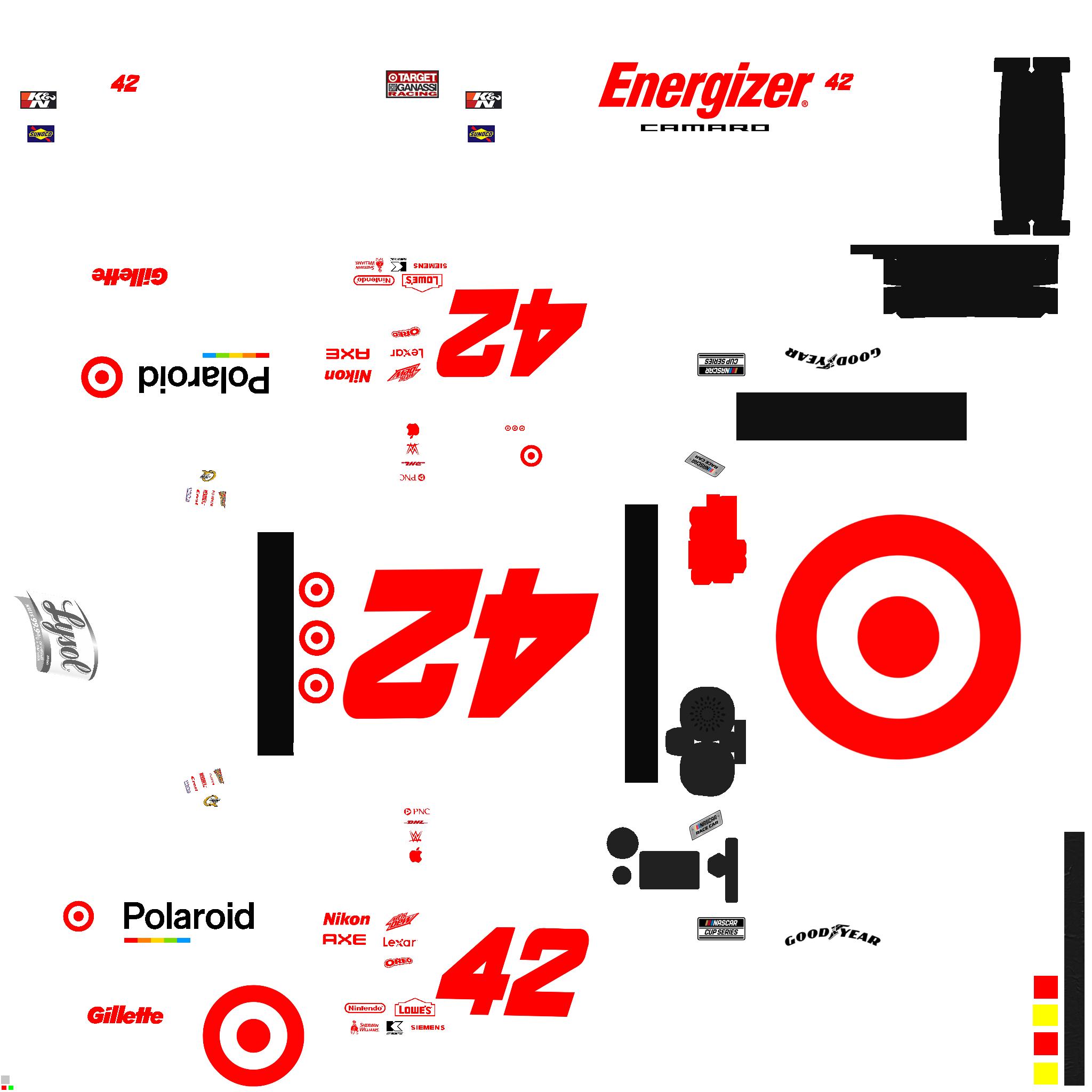 Preview of White Target 2025 NASCAR Cup Car in 42 Car by Brenden Broberg