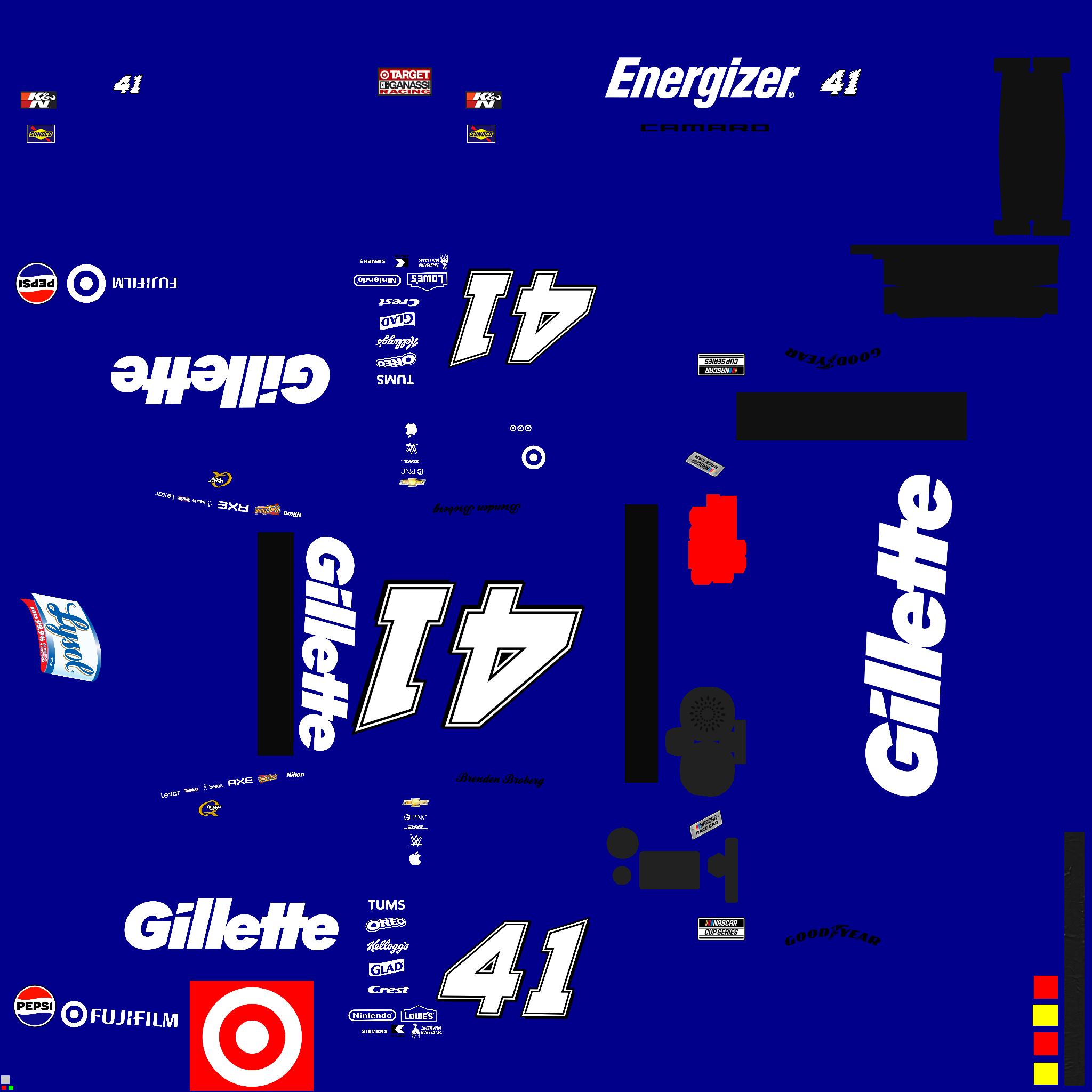 Preview of Gillette / Target 2025 NASCAR Cup Car in 41 Car by Brenden Broberg