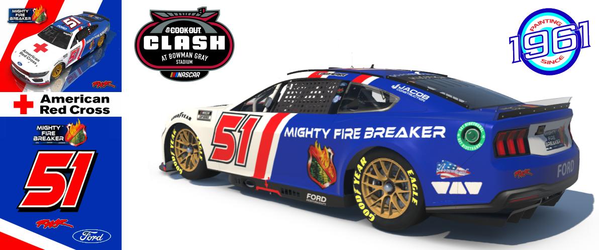 Preview of 2025 RWR # 51 Cody Ware / Mighty Fire Breaker/American Red Cross Ford Mustang Dark Horse at the Clash. by Micael Hagstrom