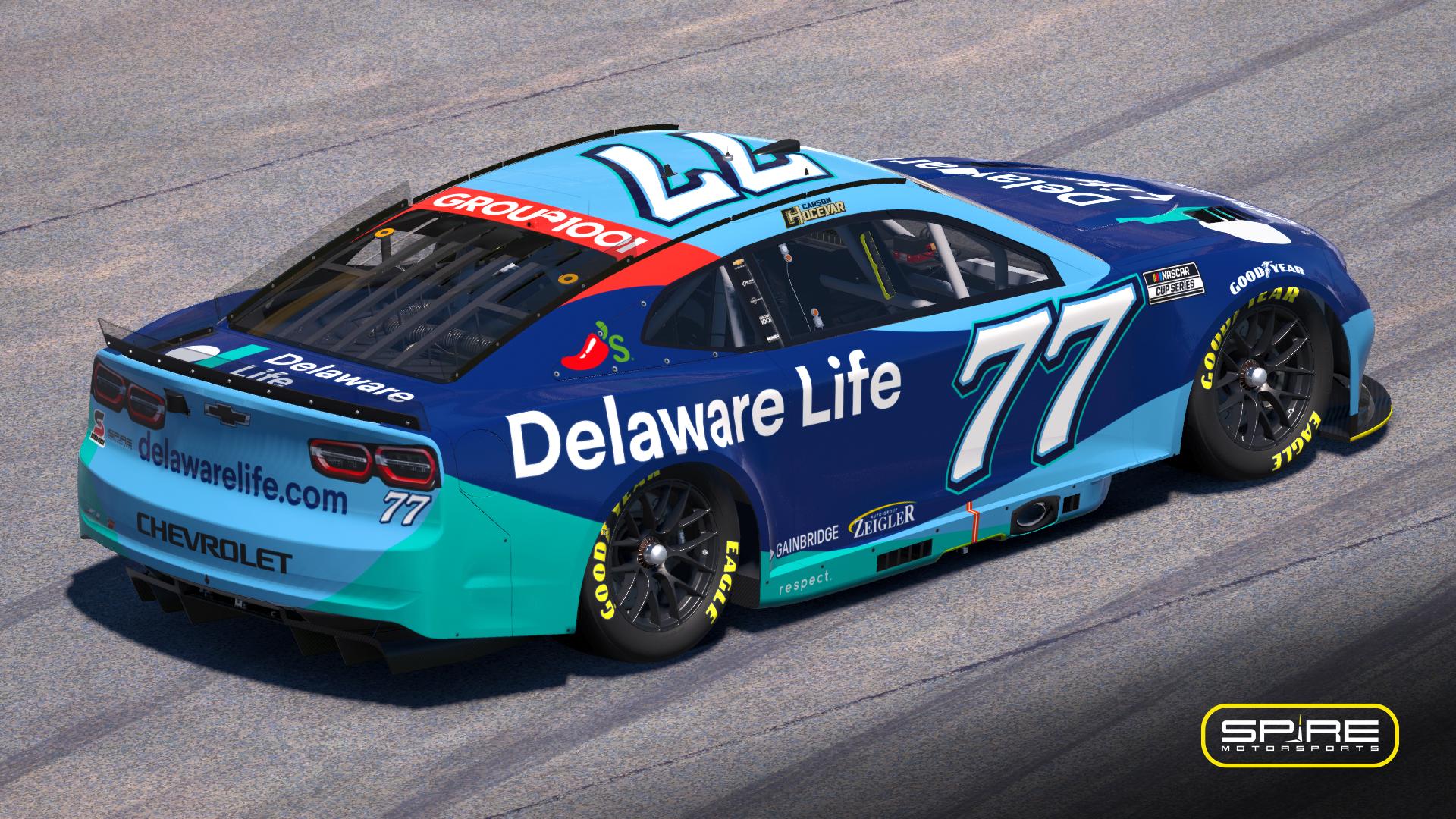 Preview of 2025 #77 Carson Hocevar Delaware Life - No Number by Spire Motorsports