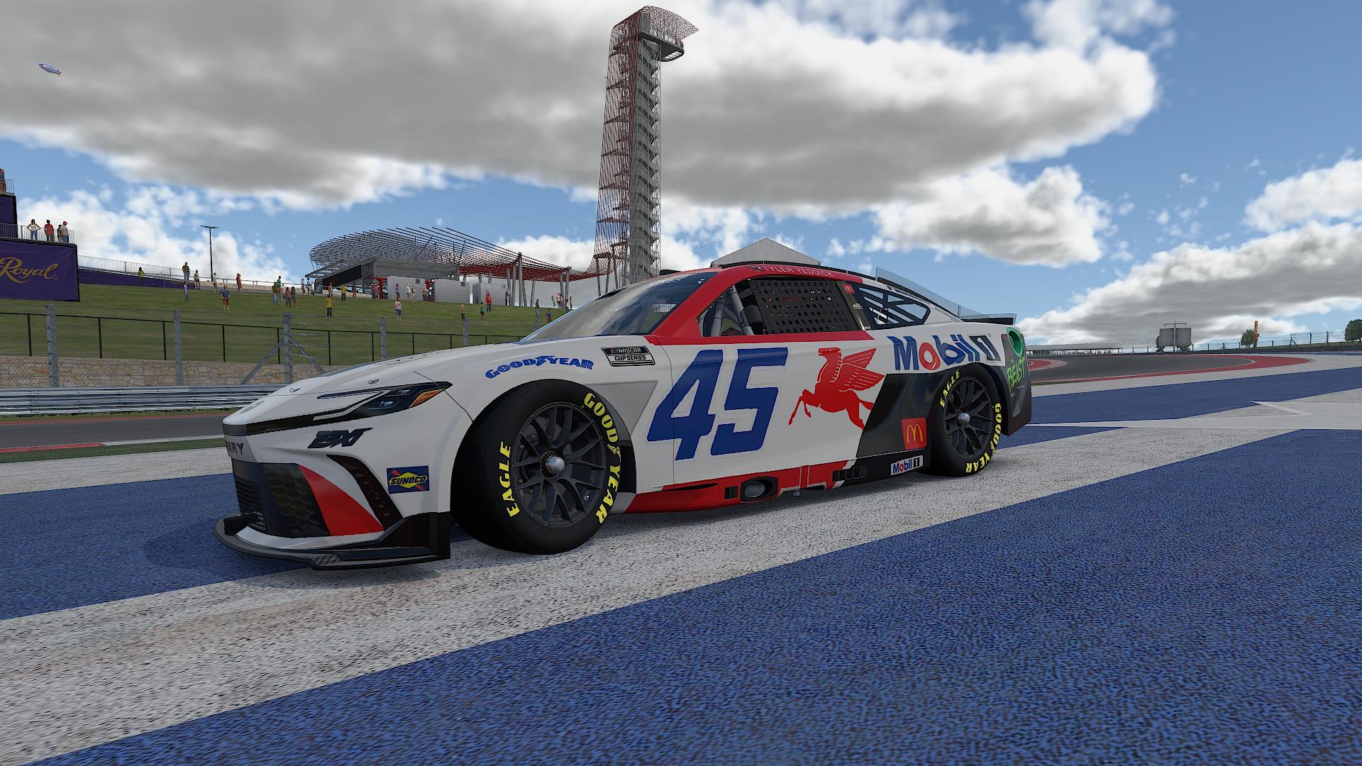 Preview of Tyler Reddick 2025 23XI #45 Mobil 1 sim-stamped by Alex Jones10