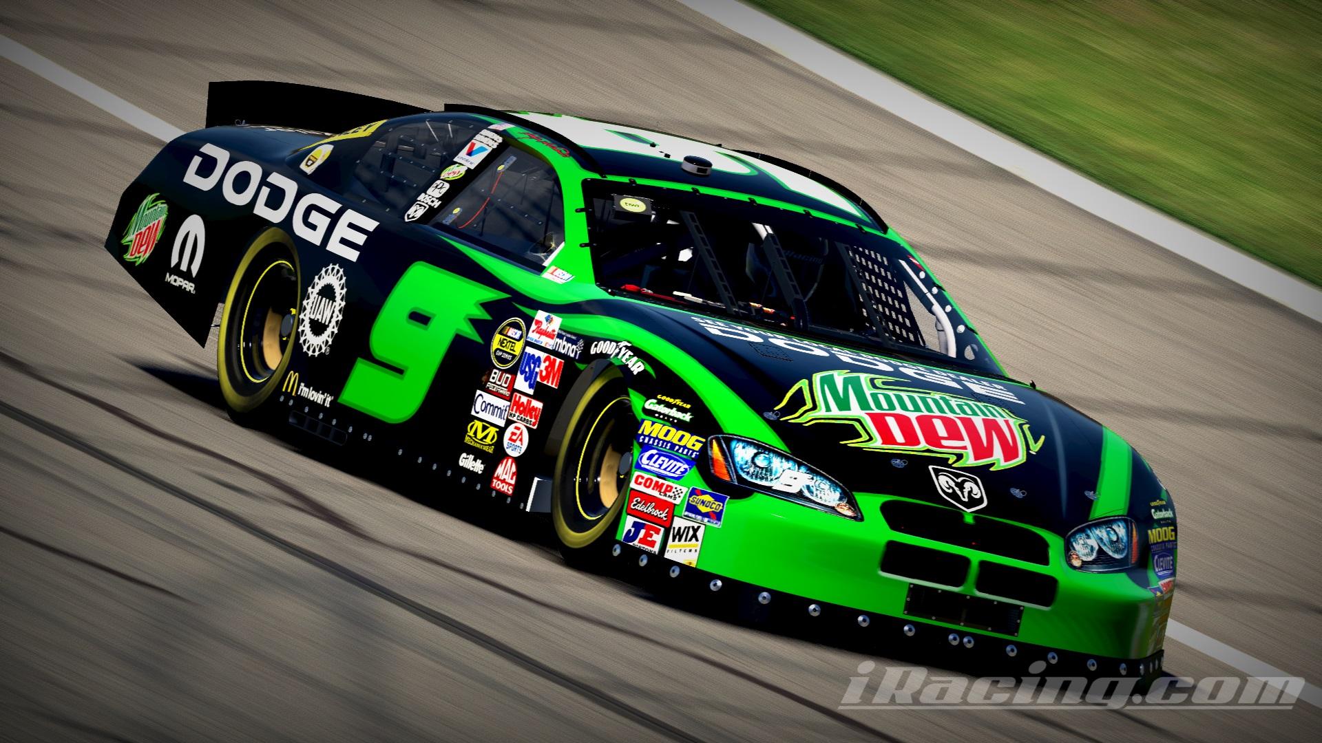 Preview of #9 Kasey Kahne 2005 Mountain Dew Dodge Charger Sim Stamped Number by Christian Budd