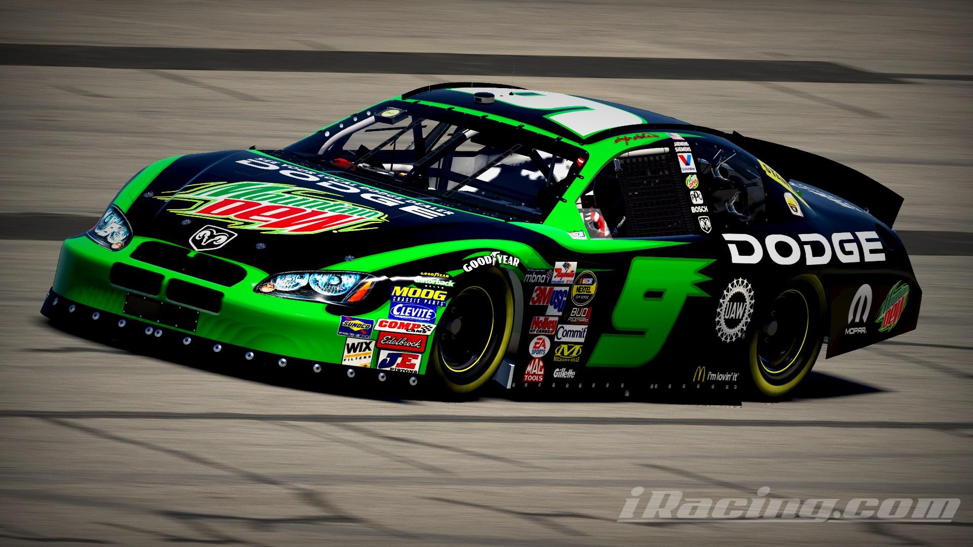 Preview of #9 Kasey Kahne 2005 Mountain Dew Dodge Charger Sim Stamped Number by Christian Budd