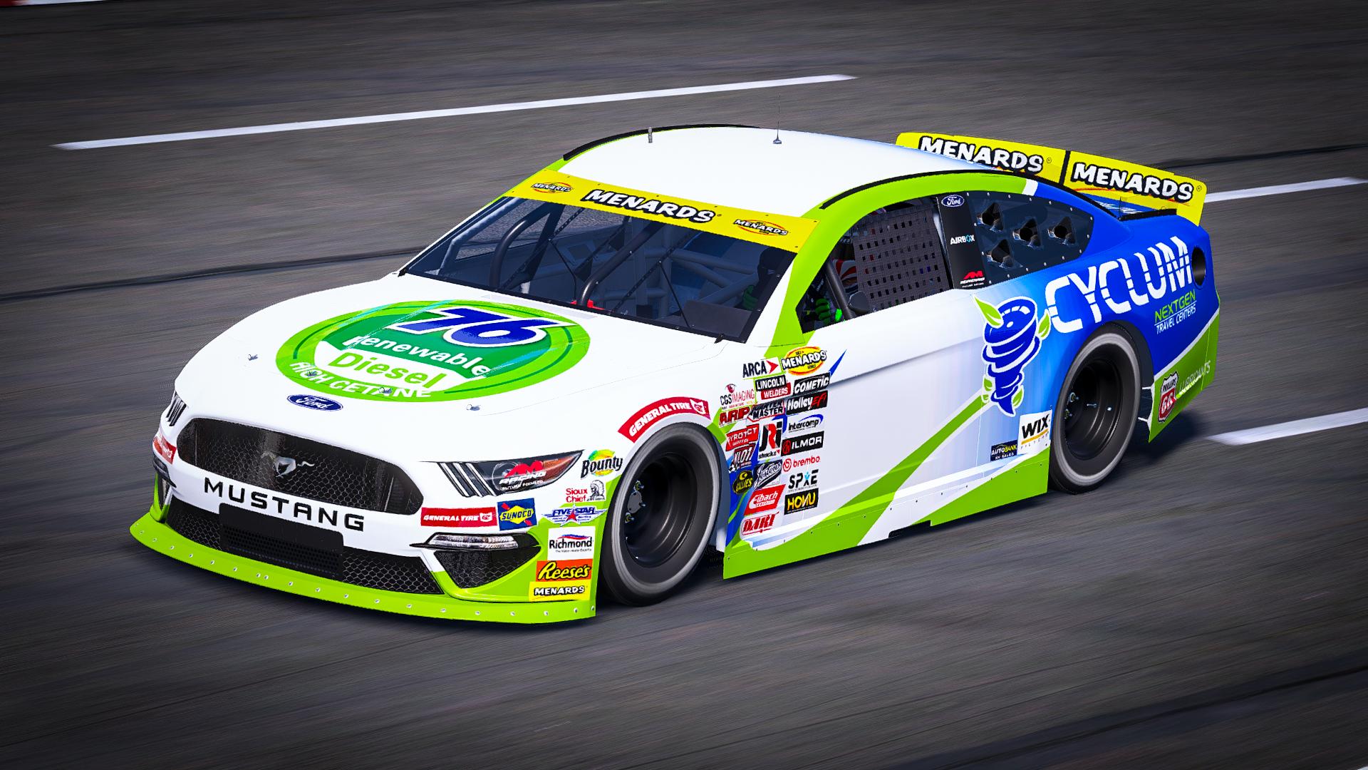 Preview of AM Racing #76 Kole Raz Cyclum NextGen Travel Centers Sim Stamp by Noah B.