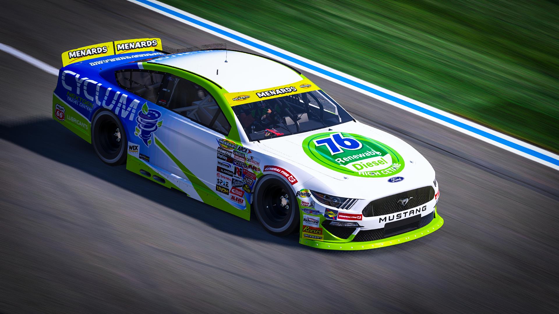 Preview of AM Racing #76 Kole Raz Cyclum NextGen Travel Centers Sim Stamp by Noah B.