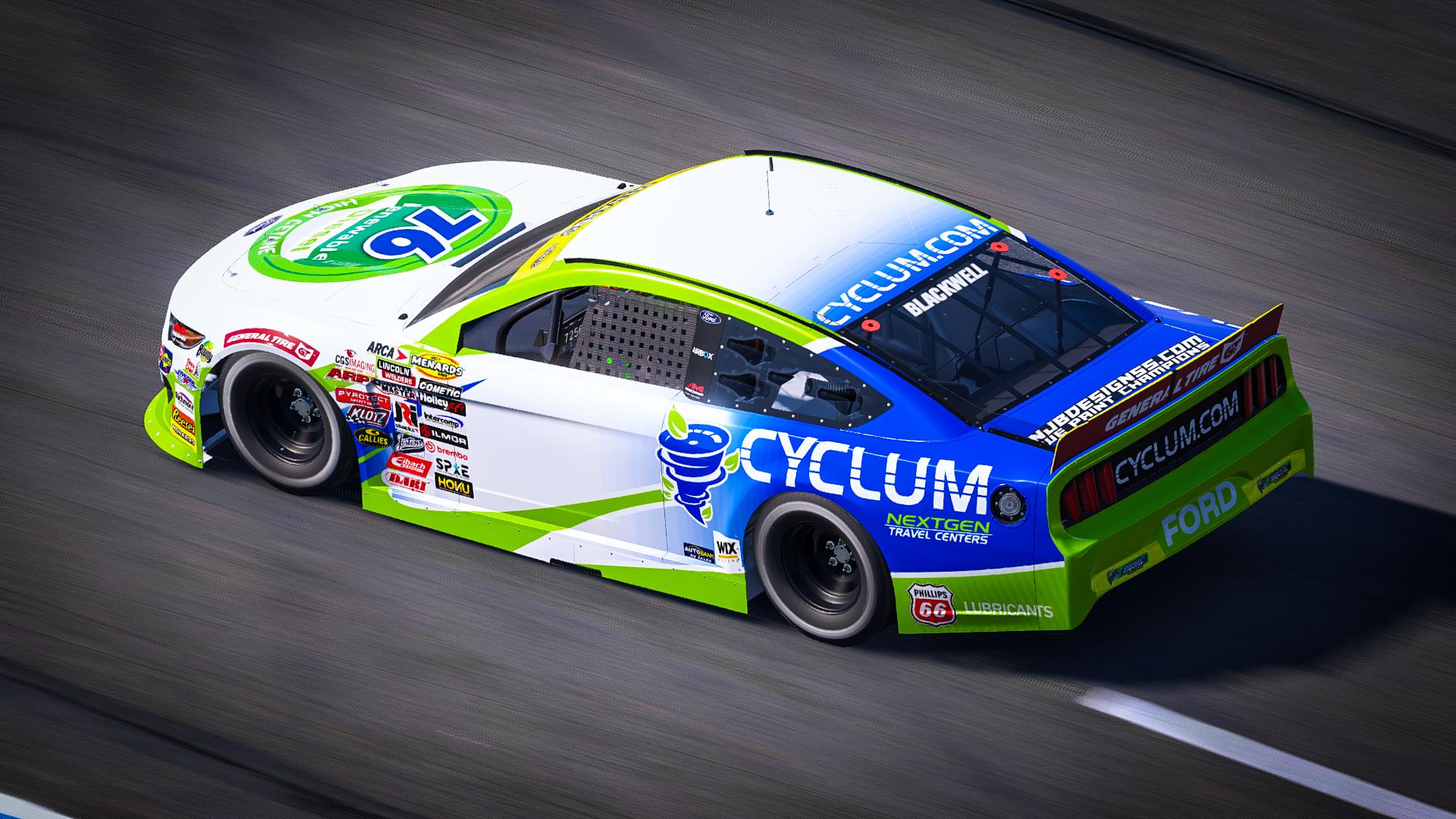 Preview of AM Racing #76 Kole Raz Cyclum NextGen Travel Centers Sim Stamp by Noah B.