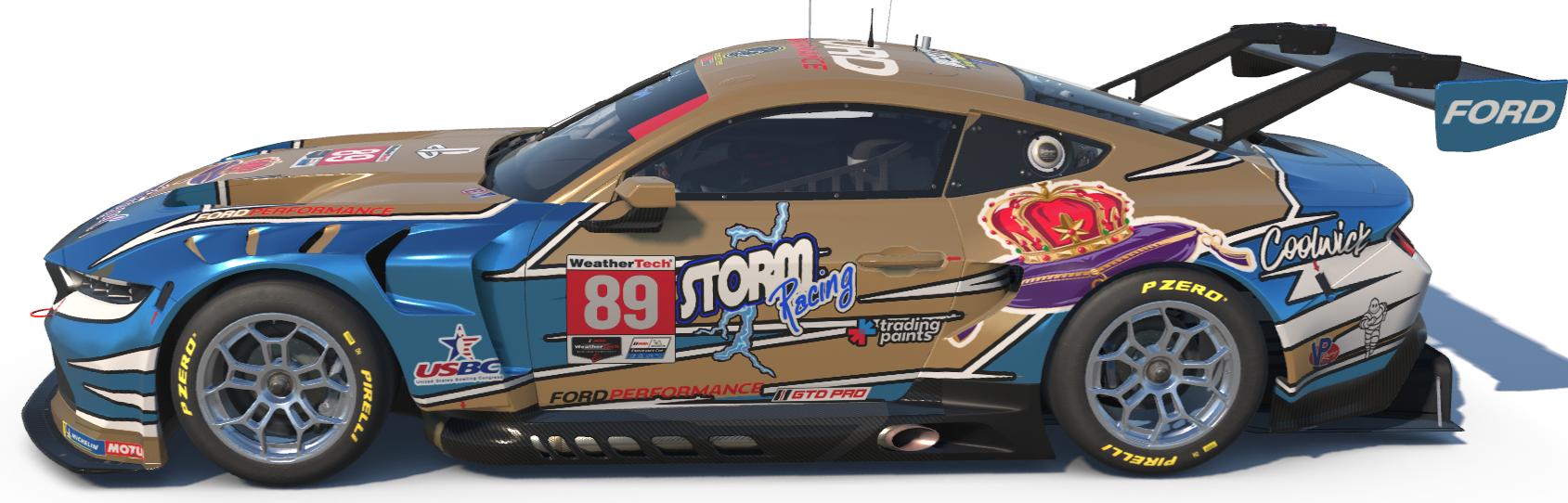 STORM Racing Crown Royal Gold w/ Blue by Wesley Strait - Trading Paints