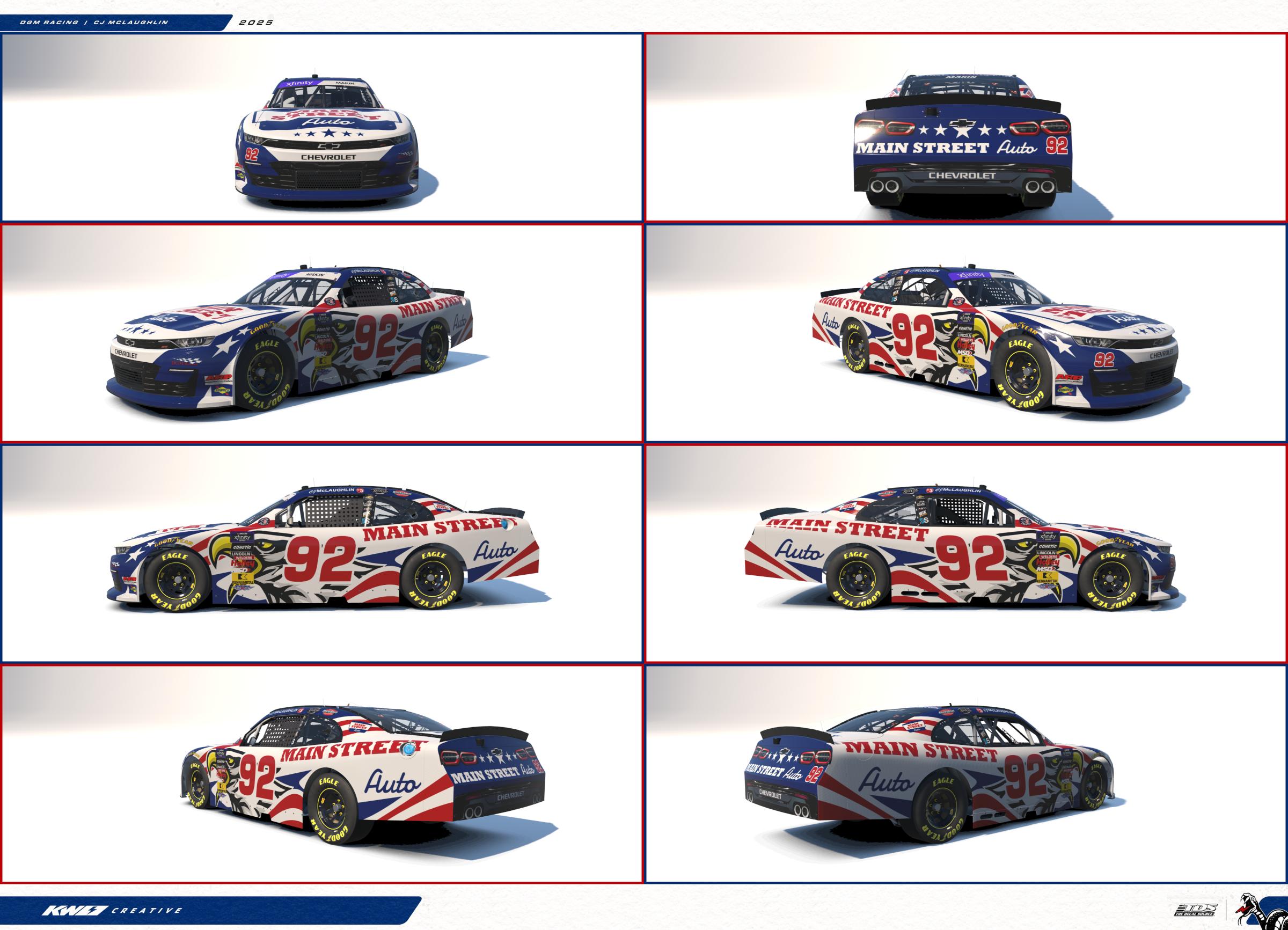 Preview of 2025 #92 C.J. McLaughlin | DGM Racing | MAIN STREET Auto by Nikolay Makin