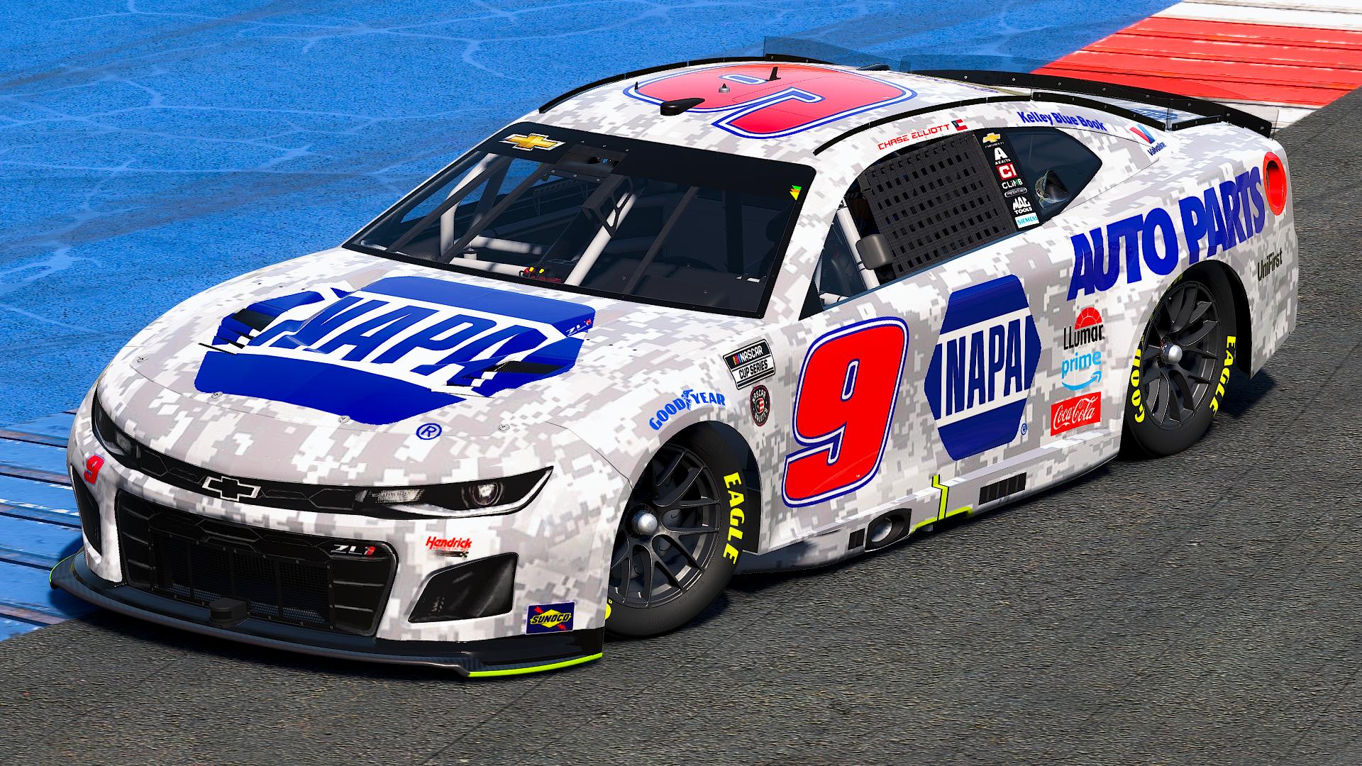 Preview of (SIM STAMPED) Chase Elliott 2025 Napa Auto Parts "Patriotic" by Diego A Acuna