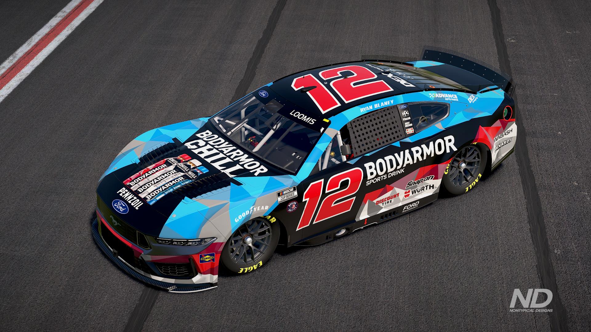 Preview of Ryan Blaney BodyArmor Chill 2025 Sim Stamped by Colton Loomis
