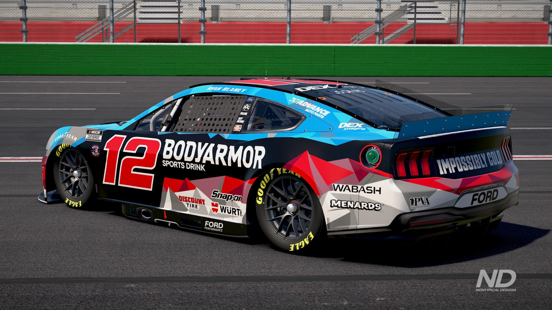 Preview of Ryan Blaney BodyArmor Chill 2025 Sim Stamped by Colton Loomis