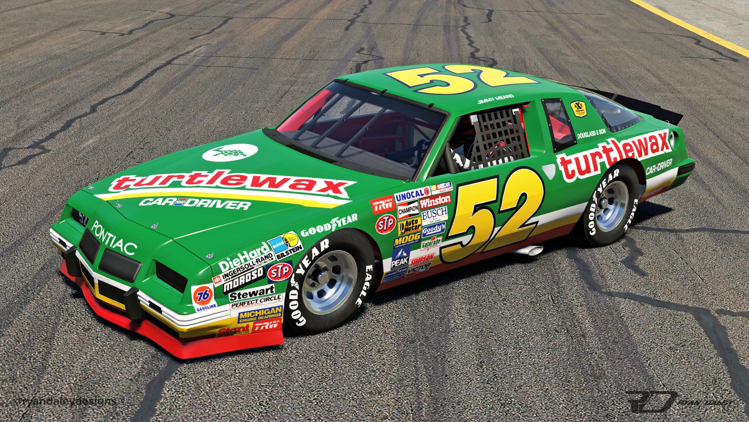 Preview of 1987 #52 Jimmy Means Turtle Wax Pontiac - Early Season With Numbers by Ryan Daley