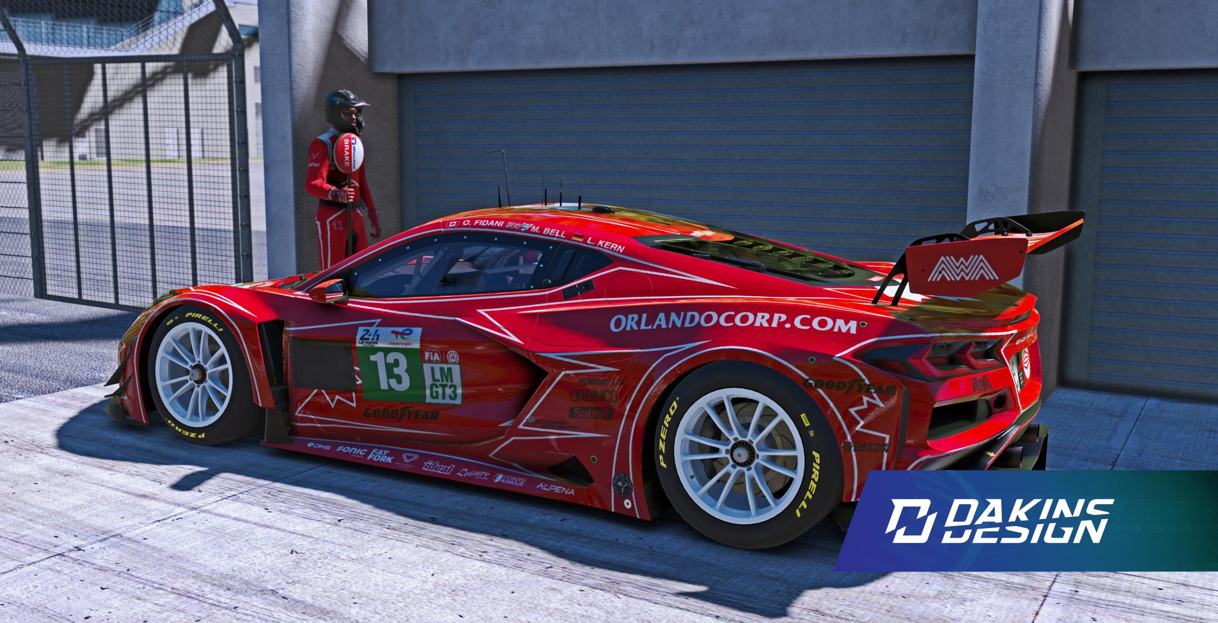 Preview of OFFICIAL 2025 AWA x Orlando Corp. Corvette Z06 GT3.R 24H Le Mans by Jason Dakins