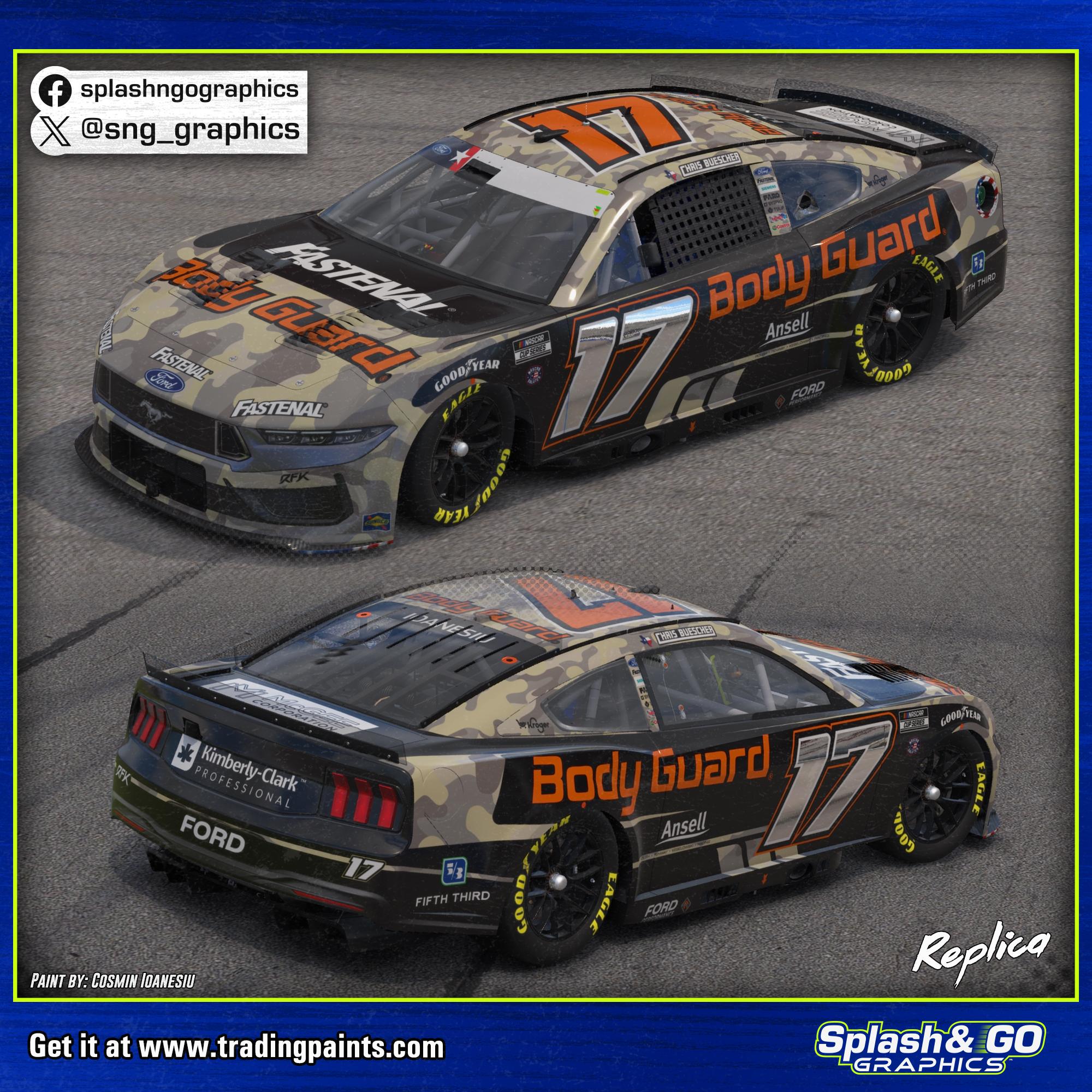 Preview of Chris Buescher 2025 - Fastenal/BodyGuard - Charlotte 600 #17 by Cosmin I.