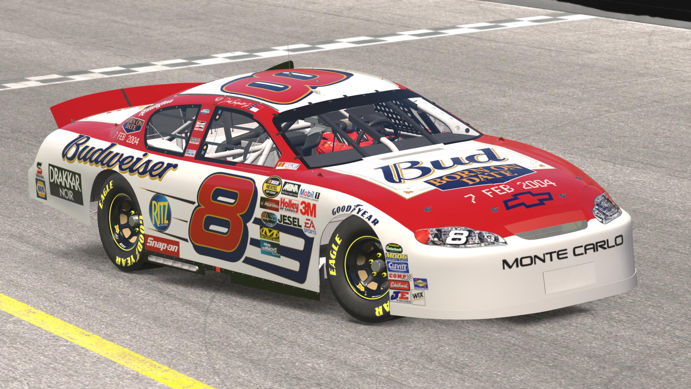 Preview of 2004 Dale Earnhardt, Jr. #8 Budweiser Born On Date [Budweiser Shootout] (Custom Numbers - Superspeedway) by Tom W.