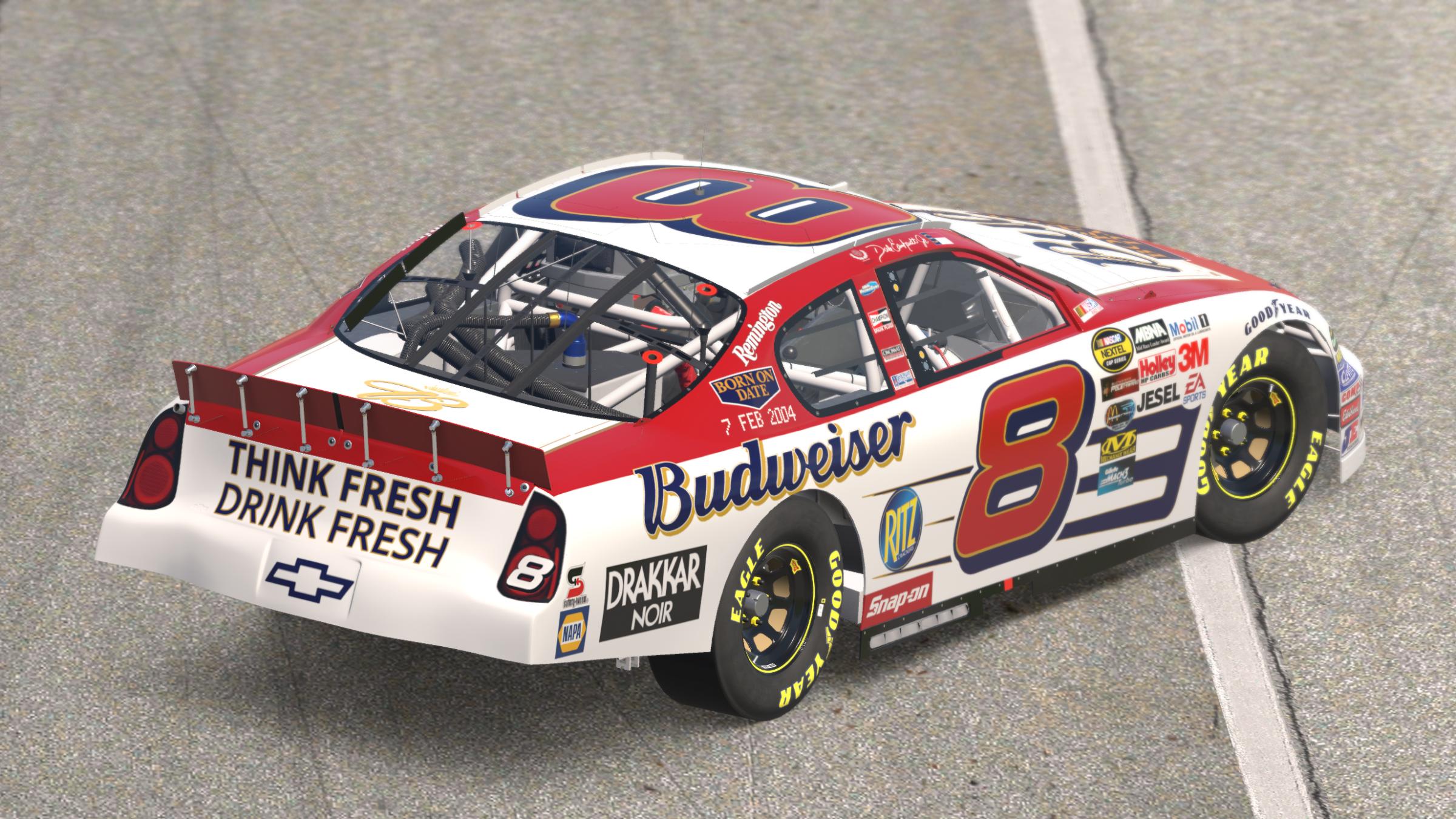Preview of 2004 Dale Earnhardt, Jr. #8 Budweiser Born On Date [Budweiser Shootout] (Sim Stamped - Stockcar) by Tom W.