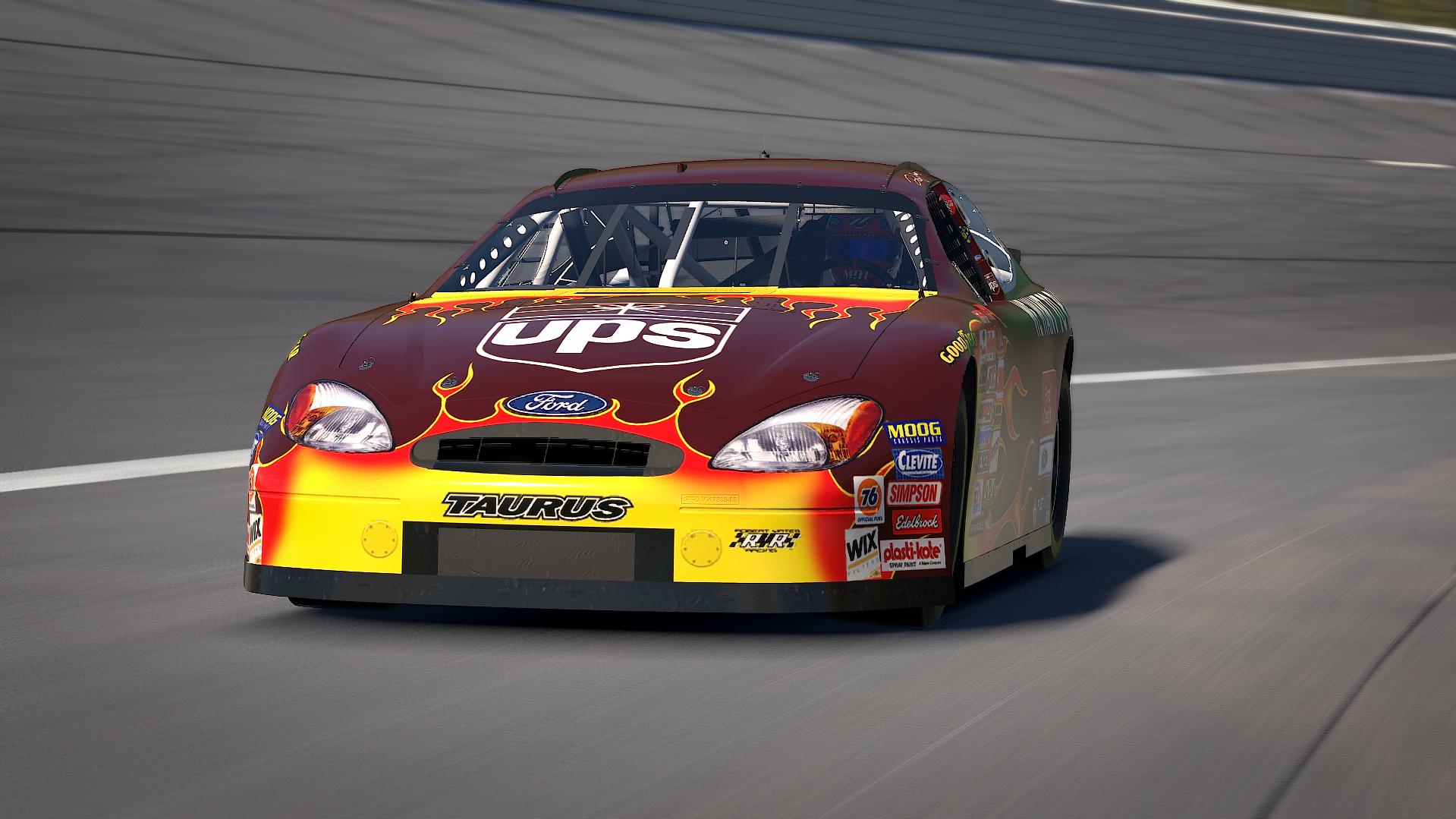 Preview of We Want To Race The Truck! - UPS Dale Jarrett 2001 Taurus - Sim Stamped # - by Matt Tomelleri