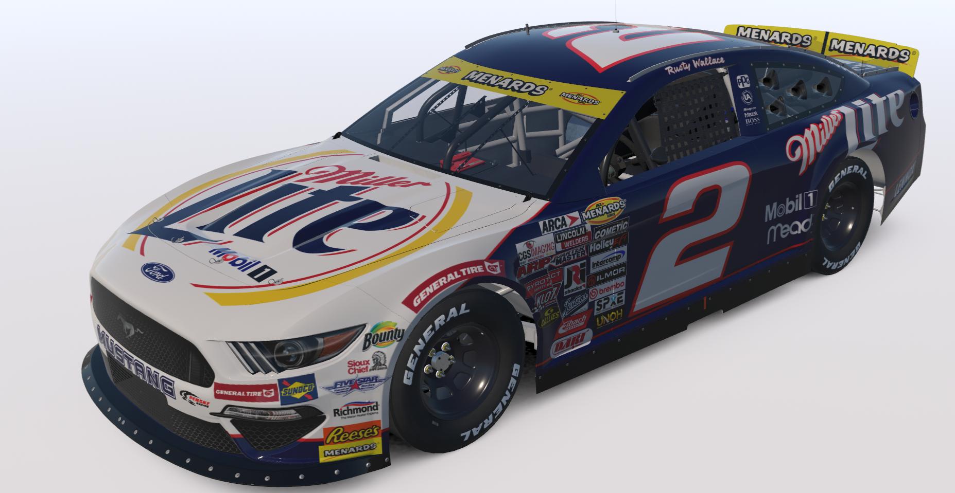 Preview of Rusty Wallace 2000 Miller Lite Arca Mustang (Numbers) Texture Update by Josh Bearden