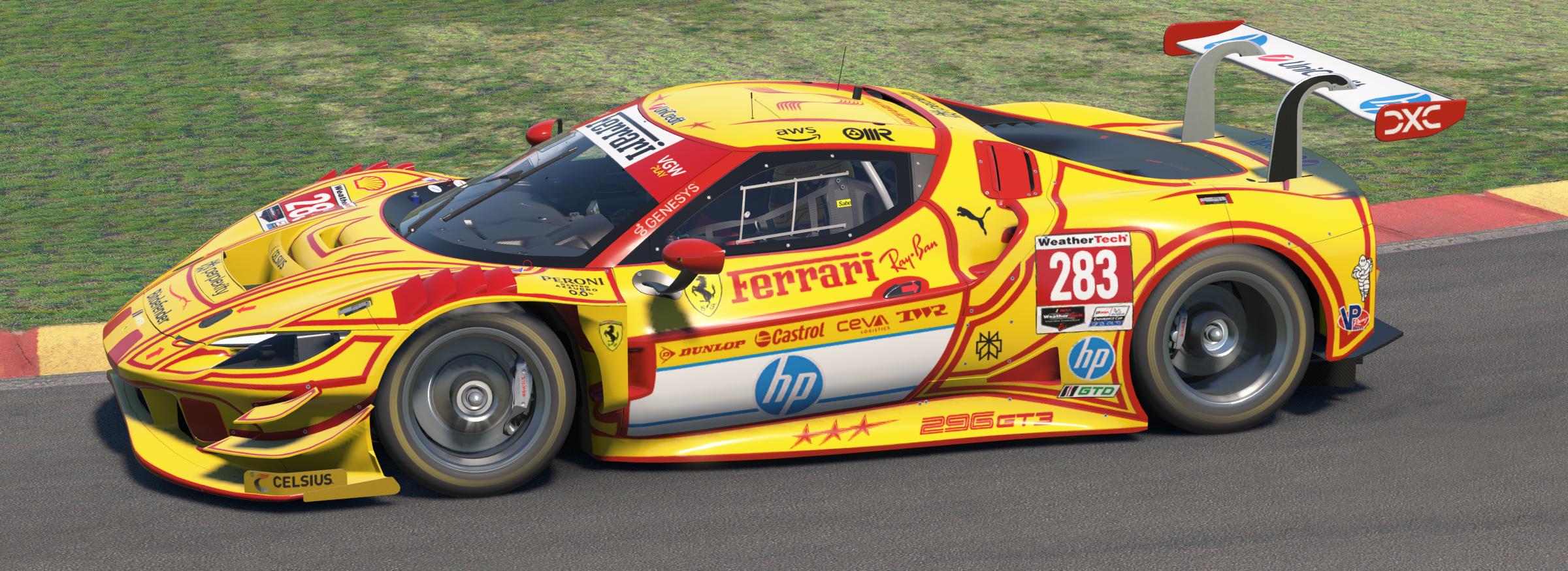 Preview of Yellow Hamilton Tribute Ferrari 296 GT3 by Warren M.