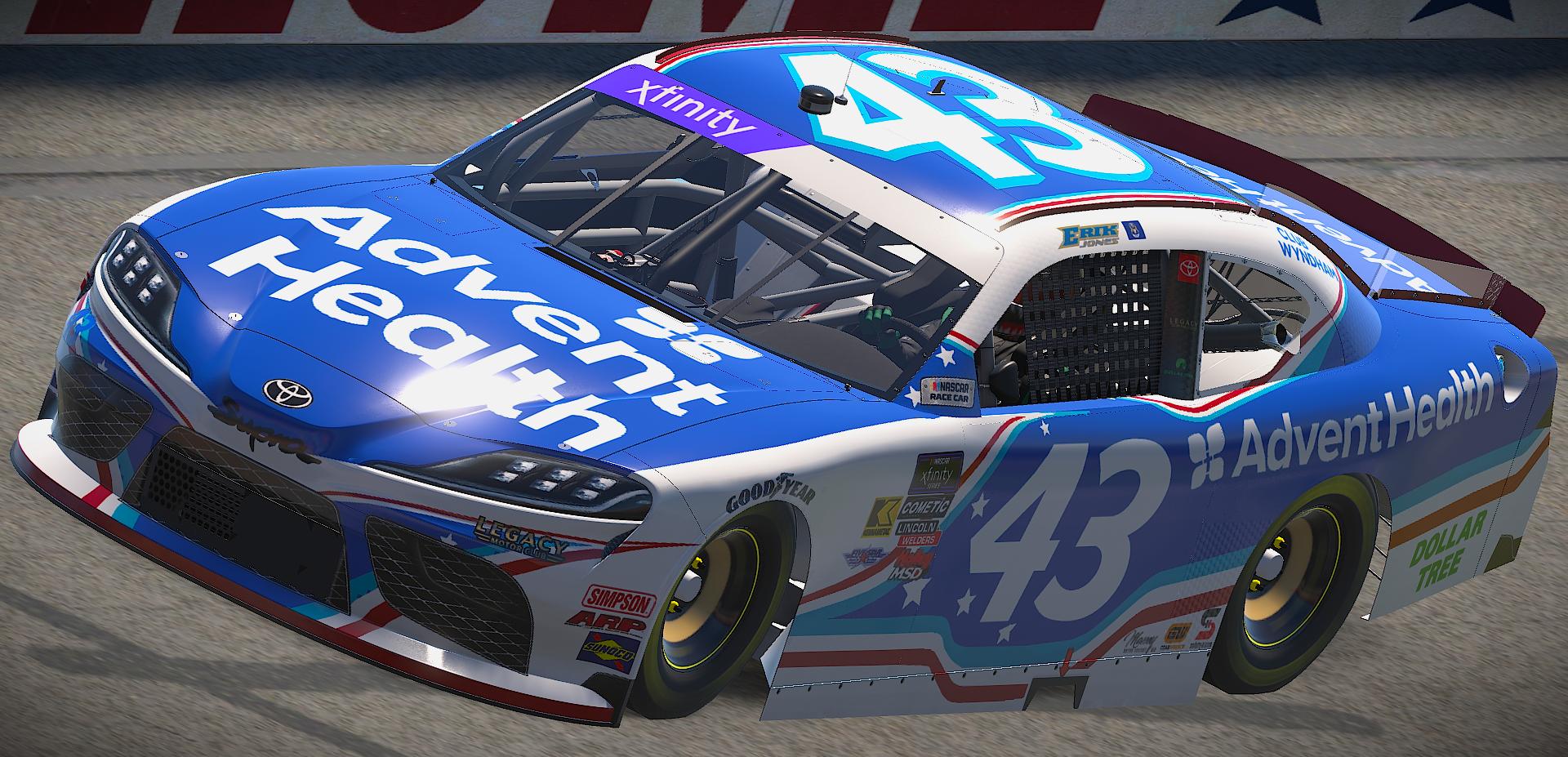 Preview of Erik Jones Advent Health Patriotic (with #) by Riley Rosenbrook