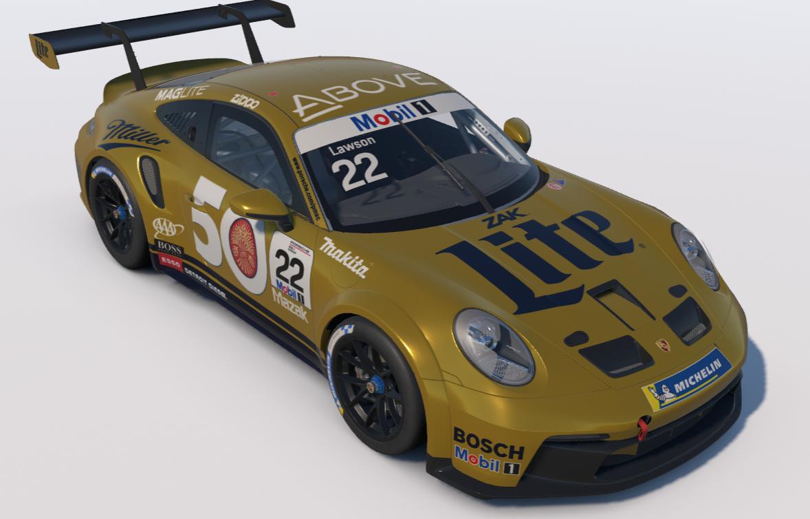 Preview of 50th Anniversary Miller Lite Golden Porsche 911 GT3 Cup (992) by Ronald Lawson2