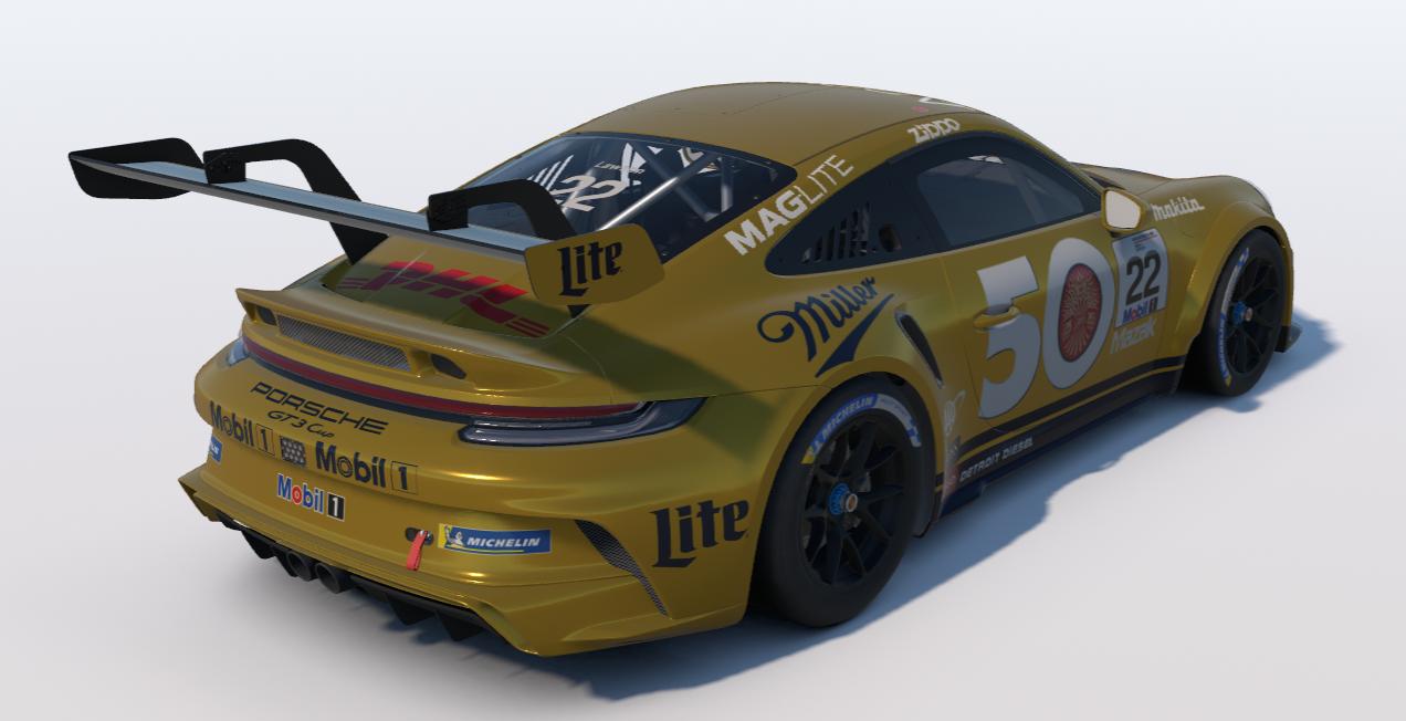 Preview of 50th Anniversary Miller Lite Golden Porsche 911 GT3 Cup (992) by Ronald Lawson2